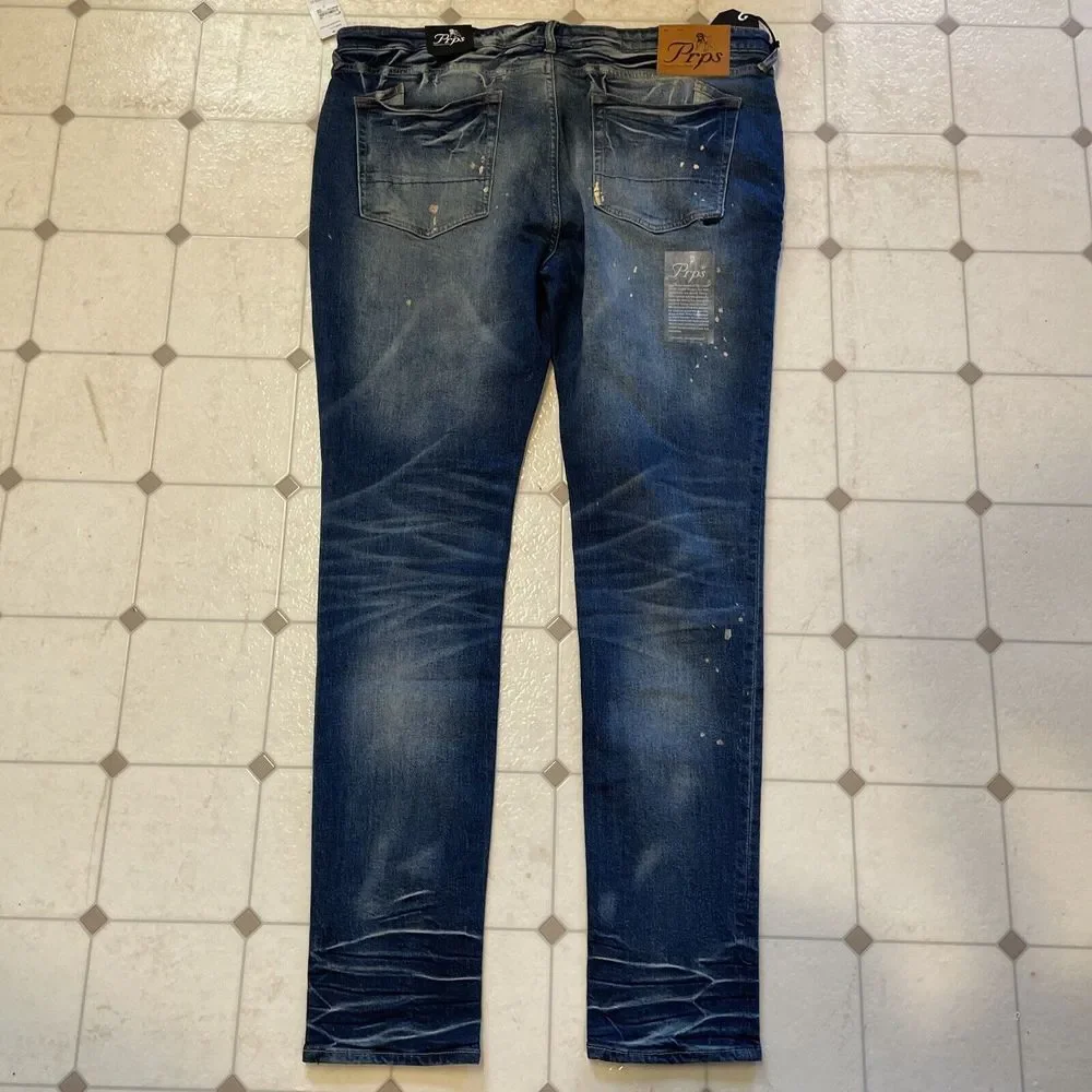 PRPS Mens Jeans Distressed Cayenne Size 40 Blue Jeans Japanese‎ Denim Designer